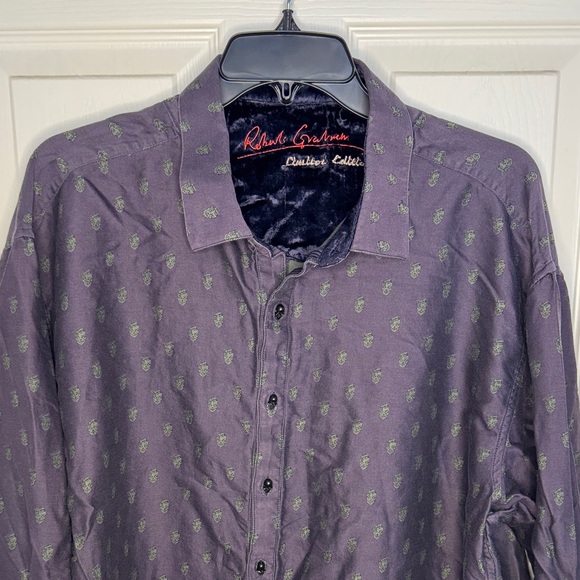 Robert Graham Limited Edition Dark Navy Skull Patterned Shirt - Picture 2 of 12